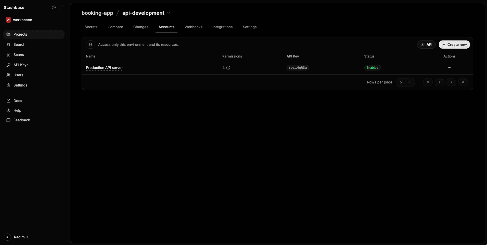 Environment accounts